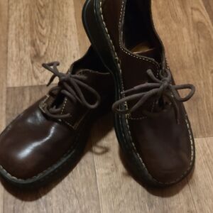 Born Dark Brown Leather Womens Loafers